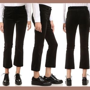 NWT FRAME‎ le Crop Mini Boot High Rise Velvet Pants in Noir Black [SZ 23 ]